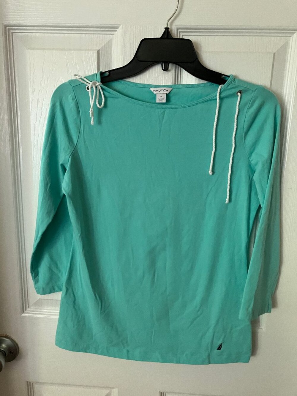 NAUTICA Ladies' T-shirt Turquoise Cotton/Spandex Size S